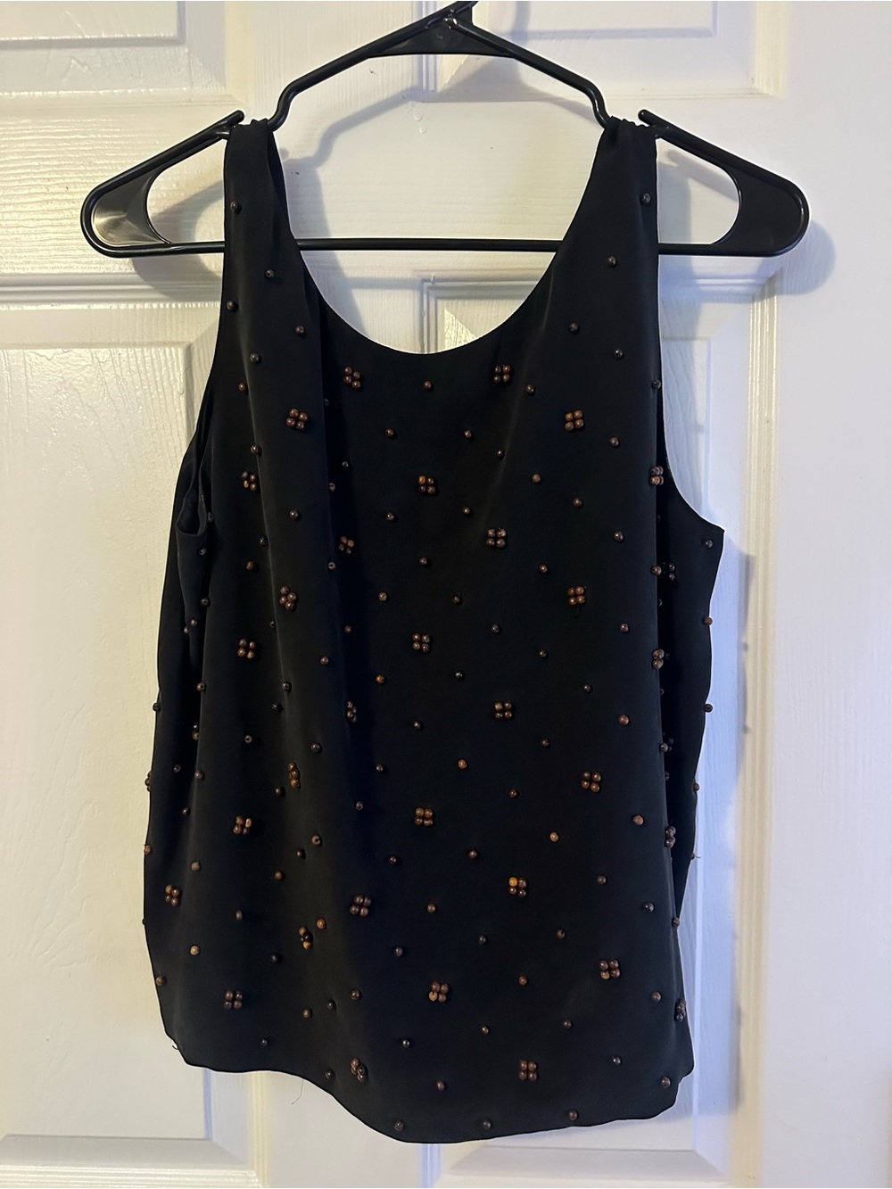 Dana Buchman Black Sleeveless Beaded Camisole